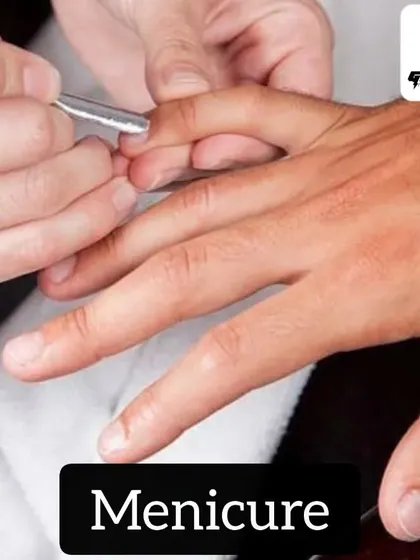 This is a close-up of the detailed work that goes into my men's manicure service. Taking care of your hands and nails is a fundamental part of personal grooming and hygiene.