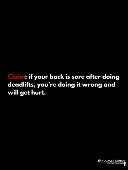 The "risk to reward" argument against deadlifts is flawed. Most gym injuries stem from improper load management, not the exercise. Your back is designed to adapt and get stronger, and soreness in the erector spinae is a normal response to training them.