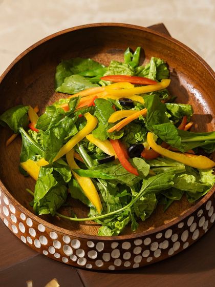 A simple, fresh garden salad is a staple for healthy eating. We use a variety of crisp greens and colorful vegetables, sourced fresh, to create salads that are anything but boring.
