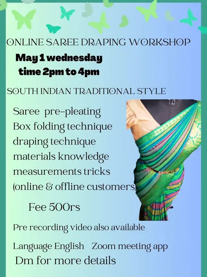A flyer for a May workshop, showing the regular schedule and consistent topics covered.