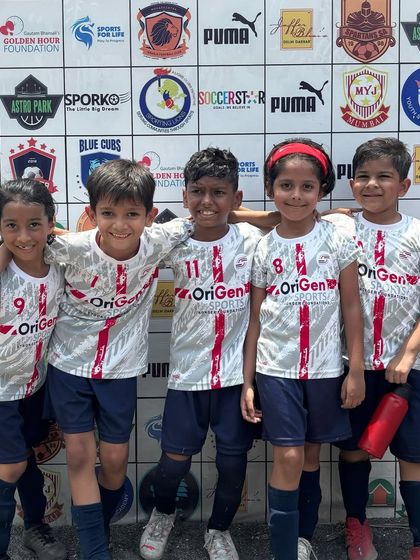Our little stars celebrating a big 4-0 win in the MFA YPL U7 category. This photo captures the joy of teamwork and success.