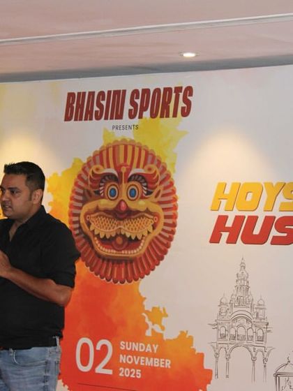 One of our team members detailing the unique aspects of the Hoysala Hustle course and theme. We focus on creating an experience that's more than just a race.