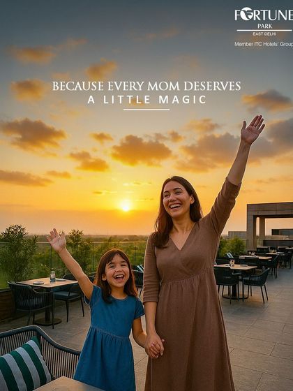 We believe every mom deserves a little magic. This poster for our Mother's Day event captures a beautiful moment between a mother and daughter on our rooftop at sunset.