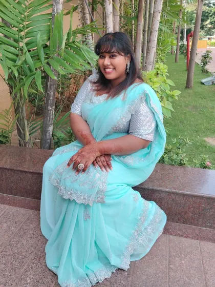 Feeling graceful and happy in my first saree. It was a beautiful day, and I loved this new look.