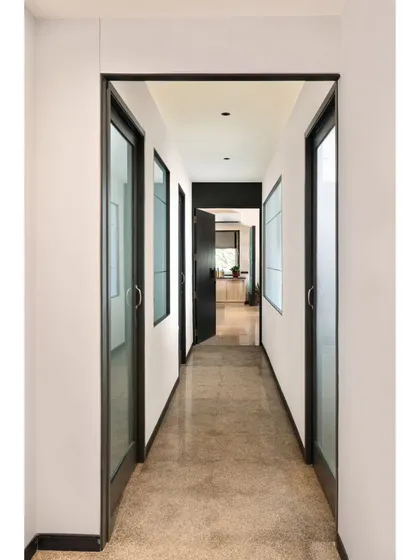 These images provide further views and details of the Project Rooftop and Noir Oak offices. They showcase everything from conference room details and corridor views to custom furniture and the play of natural light, illustrating my comprehensive approach to workspace design.