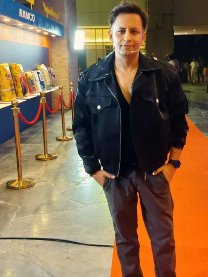 On the red carpet for Ramco Cements. Their product display shows a brand proud of its work, just as I am of mine.