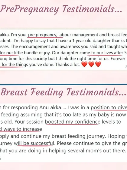 A student who conceived after 5 years thanks to our classes, and another who regained the confidence to continue her breastfeeding journey. We support you at every stage.