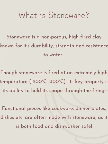 What is Stoneware? It's a durable, non-porous, high-fired clay that is both food-safe and dishwasher-safe, making it perfect for everyday cookware and dinnerware.