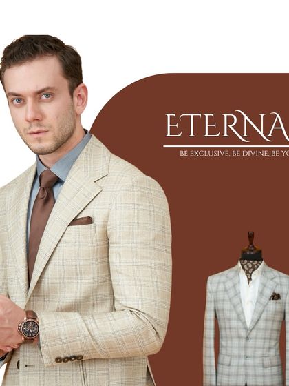 Be exclusive, be divine, be yourself. This beige plaid suit embodies our philosophy of bespoke elegance, where craftsmanship and style unite for the modern gentleman.