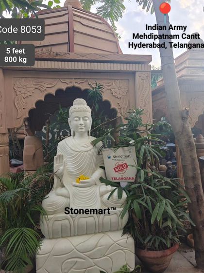 We were honored to supply this super large 5-foot, 800 kg Big Buddha statue to the Indian Army at Mehdipatnam Cantt, Hyderabad. It serves as a symbol of peace and strength.