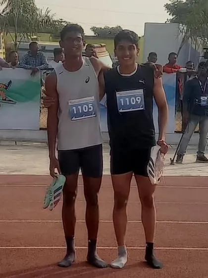 My athletes Akshay Sharma and Jason Castelino at the SGFI National Athletics Meet. It's great to see the camaraderie and sportsmanship between them.