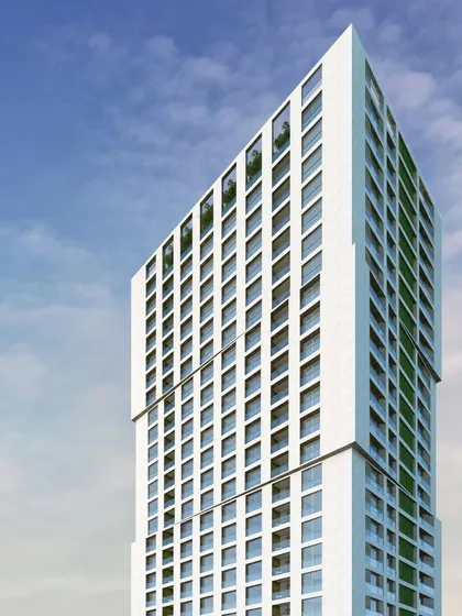 A facade doesn’t have to shout to make an impact. This render of a high-rise tower shows how a slight shift in form can change how a building meets the light, creating a presence that is both distinct and scalable.