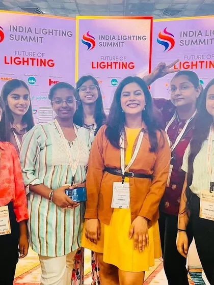 Posing with a group of young attendees or volunteers at the India Lighting Summit. Their energy was amazing.