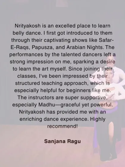 A student review praising our structured teaching, supportive instructors, and enriching dance experience.