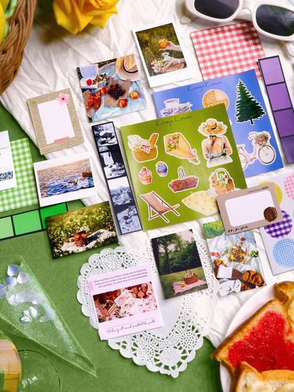 The complete Picnic-themed journaling kit, showing all the elements you'll receive.
