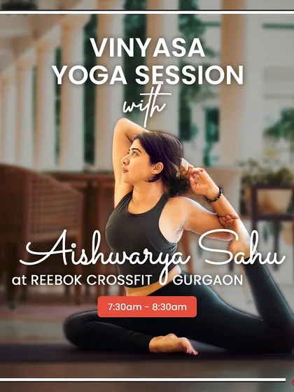 A poster for a special Vinyasa Yoga session I taught at Reebok CrossFit Gurgaon. These collaborations are a great way to introduce the benefits of yoga to different fitness communities.