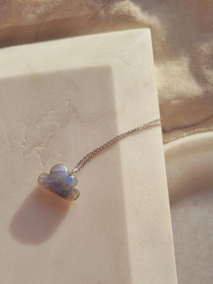 'Harry's cloud of magic', a Labradorite cloud pendant. Labradorite is a stone of magic with powerful meditating vibrations.