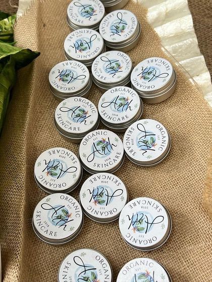 My products displayed at a pop-up. These little tins are perfect for travel and make great testers for anyone new to my brand.