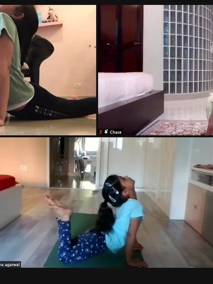 A collage showing my journey from a young dancer to teaching online classes in 2020.