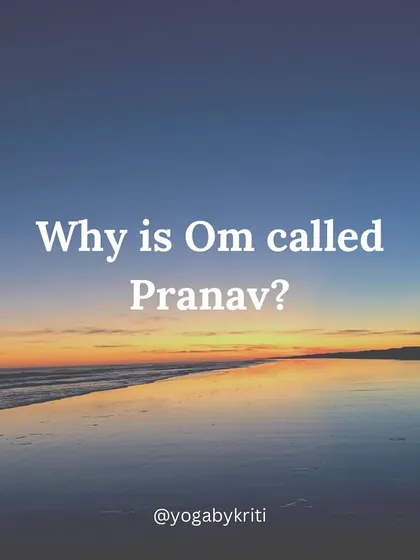 A title card introducing the question, "Why is Om called Pranav?"
