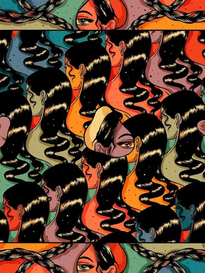 My artwork 'Nooscapes,' which was selected as a winner in the American Illustration 42 annual awards.