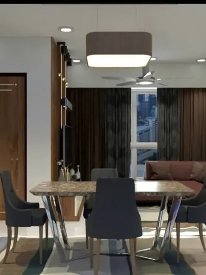 This perspective highlights the dining area and its connection to the entrance. The design ensures that every part of the home feels connected and thoughtfully planned.