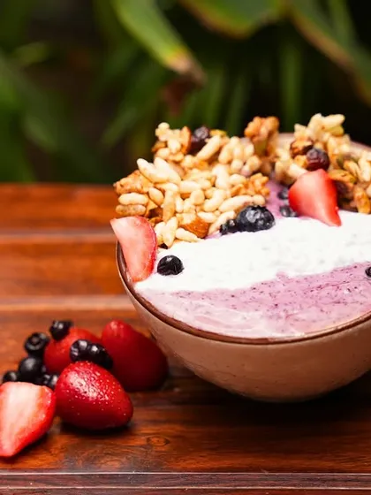 Start your day with vibrant energy. My Berry Smoothie Bowl is packed with antioxidants and topped with fresh berries and crunchy granola for a wholesome, delicious boost.