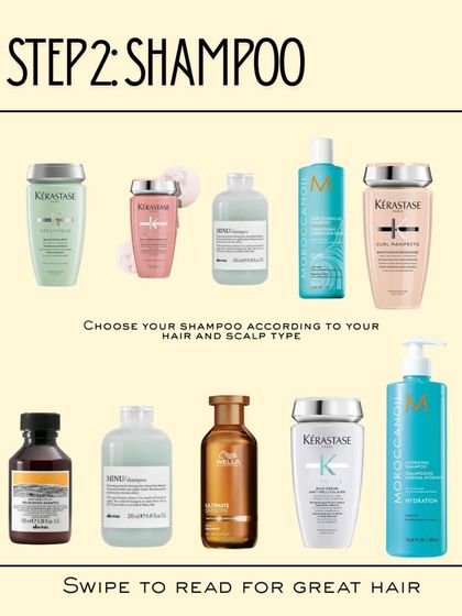 Step 2 is choosing the right Shampoo. Based on your hair and scalp type, I'll recommend the perfect product to cleanse effectively without stripping moisture.
