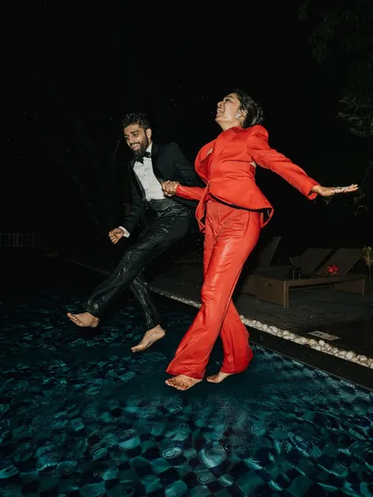 For couples who love spontaneity, we plan celebrations that match their vibe. This after-party ended with a joyful, unplanned jump into the pool, proving that the best memories are often the ones you don't script.