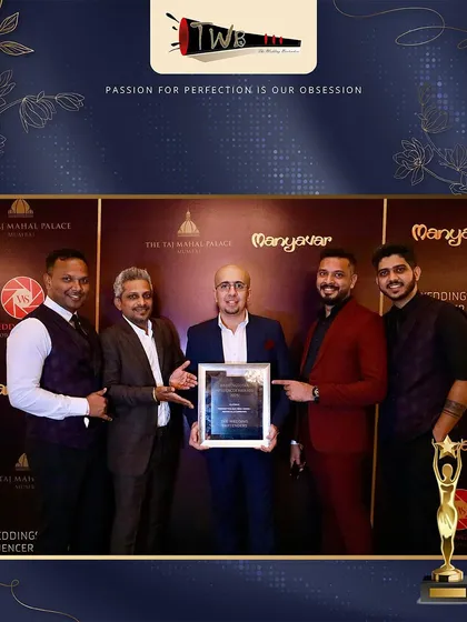 Receiving our 5th consecutive Platinum Award at the WeddingSutra Influencer Awards. We are honored and grateful for the continued recognition of our craft.