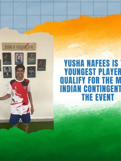 Yusha Nafees, the youngest player to qualify for the men's Indian contingent for the World Junior Championship. A proud moment for our academy.