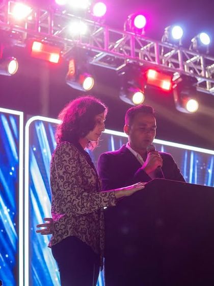 The official presentation at the opening ceremony of the Polo Championship, with my stage in the background.