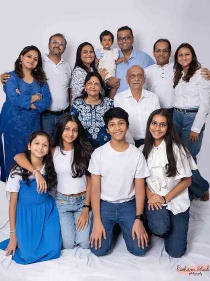 Bringing everyone together, from grandparents to the littlest one, for a timeless multi-generation family portrait. My studio sessions are perfect for creating these large group keepsakes.
