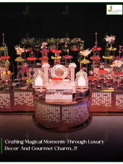 Crafting magical moments with a Moroccan-inspired dessert and fruit buffet. The intricate patterns on the counters and the tiered presentation create a sense of gourmet charm and luxury.