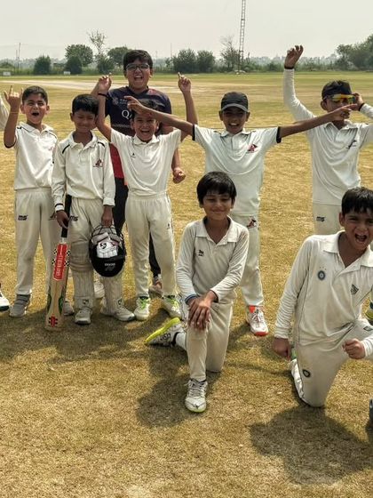The pure joy and excitement of a team victory. Every player, from the top scorer to the fielder who saved a crucial run, contributed to this success.