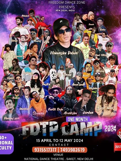 The full faculty poster for the one month FDTP Camp. A great opportunity for dancers looking for a long term, intensive training program.