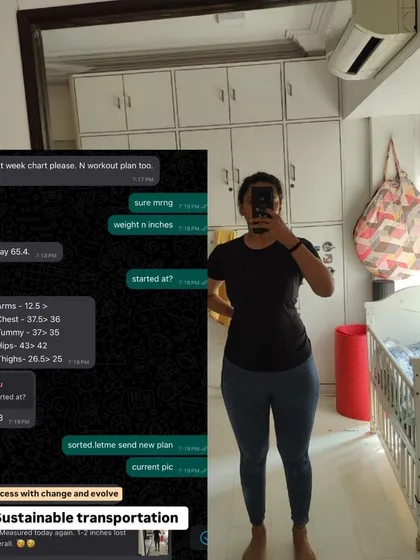 Sustainable transformation in action. This client is happy with her weight and inch loss, and is ready for her next diet and workout plan to continue her success.