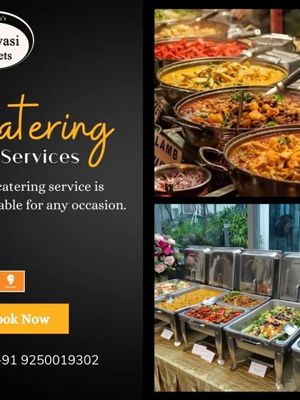 My catering service is available for any occasion. This image shows both a traditional spread and a modern buffet line, showcasing my versatility.