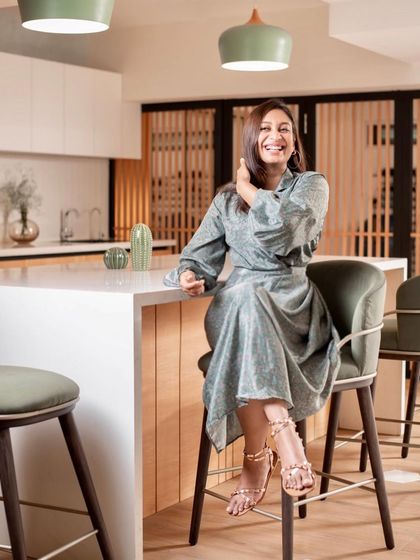 Another photo of Priyanka, perfectly capturing her style and her connection to the spaces we create.