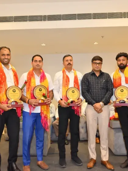 Sharing the stage with fellow awardees. Recognizing each other's contributions is key to a healthy and supportive community.