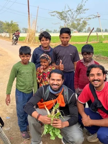 The best part of our journeys is the people we meet. Here on our Delhi to Agra tour, we stopped in a small village and shared smiles and stories with local kids. These are the unscripted, heartfelt connections that make slow travel so meaningful.