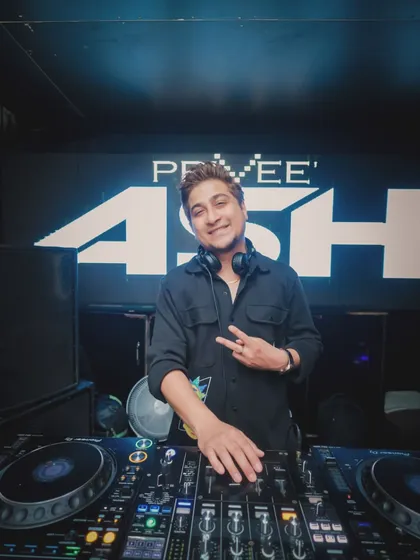 A moment of calm behind the decks at Priveé. This is my office, and I love what I do. I believe that passion shows, whether I'm playing a high-energy Bollywood set or a deep tech house mix.