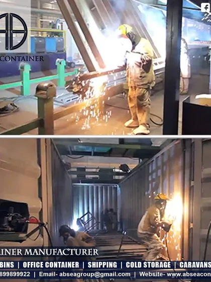 Our skilled fabricators are the backbone of our operations. This shot from our workshop captures the precision and craftsmanship that goes into welding and constructing every custom container structure to ISO standards.