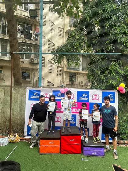 More proud winners on the podium. We thank all the parents and talented kids for their dedication and enthusiastic participation in our badminton tournament.