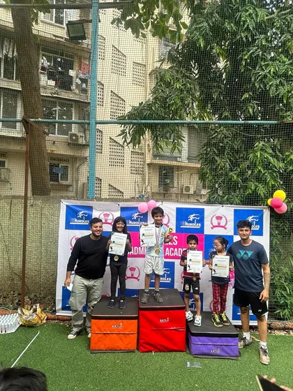 More proud winners on the podium. We thank all the parents and talented kids for their dedication and enthusiastic participation in our badminton tournament.