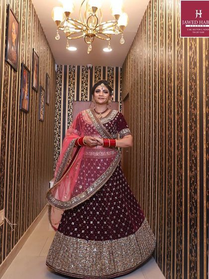 A full-length shot of a bride from our International Bridal Makeup Masterclass, showcasing the complete look.