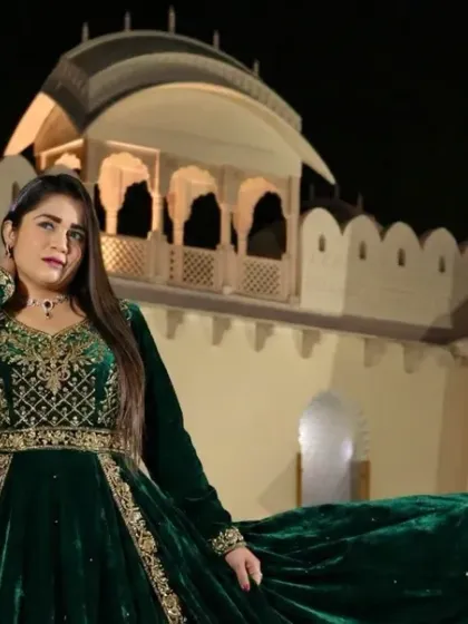 A moment of quiet elegance at Kesarbagh Palace before hosting a grand Sangeet. The royal backdrop of this heritage property in Chittorgarh added a magical touch to the evening's festivities.