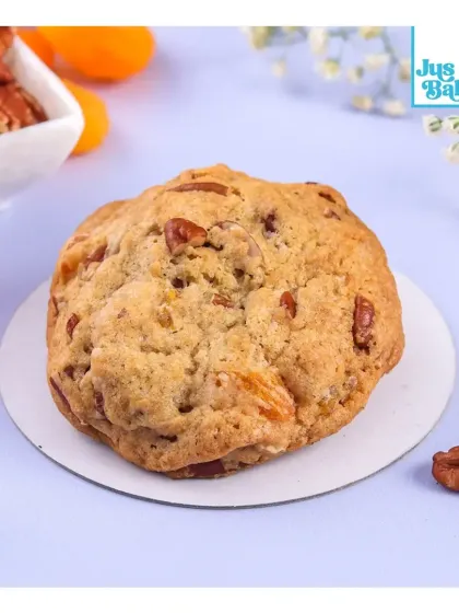 Another shot of the delicious Apricot Pecan Big Cookie, a perfect snack for any time of day.