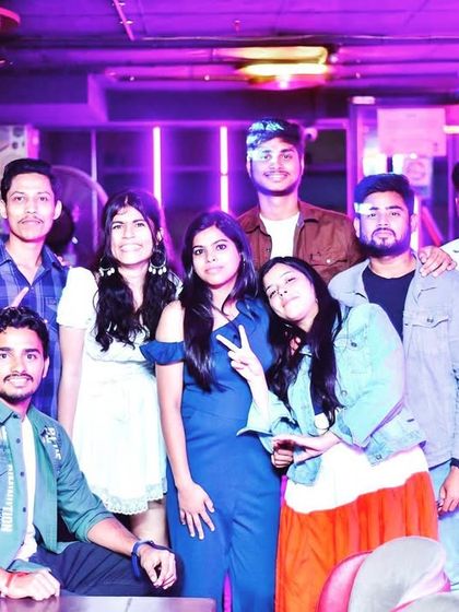 A big group of friends ready to take on the night. The more, the merrier at Desi Thursdays.