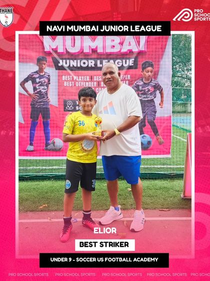 Well done to Elior from Soccer US Football Academy for winning the Best Striker award in the U9 league.